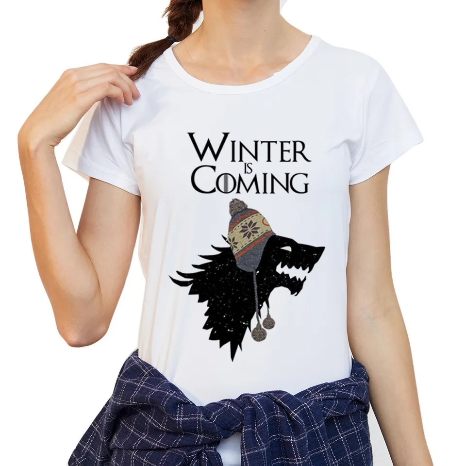 Funny Winter Is Coming T shirt For Women 2017 Fashion Female Top Teein