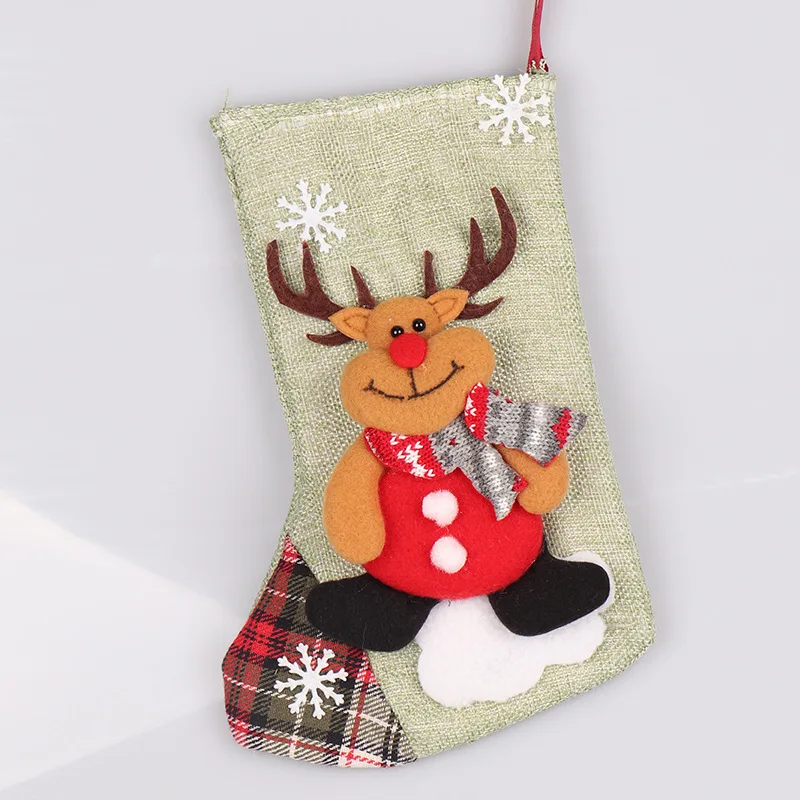 Милые большие рождественские чулки; подарки; носки с изображением Санта-Клауса; Рождественский подарок; рюкзак для детей; Рождественское украшение с изображением каминной елки; CC664