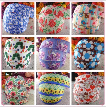

18092711, 7/8" 22mm 5 yards flowers printed grosgrain ribbons DIY hair bows handmade materials