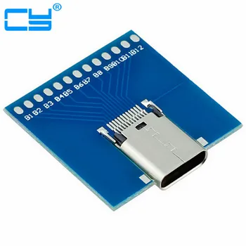 

Free shipping 10Gbps USB-C USB 3.1 Type C Type-C Female Soldering Cable Test Socket PCBA Board Adapter Welding Connector Adaptor