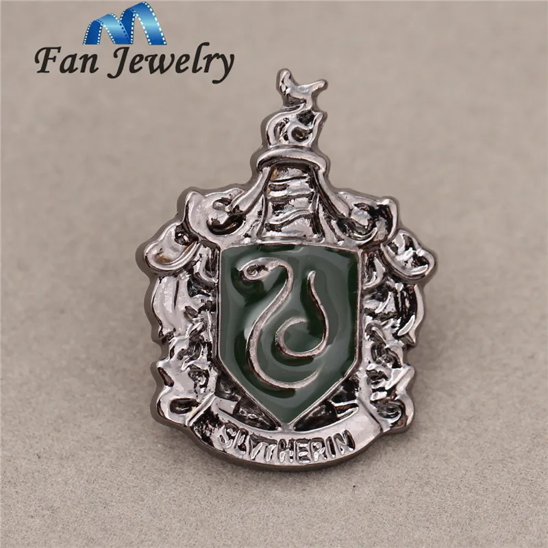 Slytherin School Metal Badge Pin Brooch Without Box Movies Jewelry