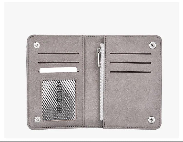 Фирменный HENGSHENG мужской кошелек, винтажный кошелек из нубука с отделением для карт на молнии, отделение для монет, модный кошелек-клатч