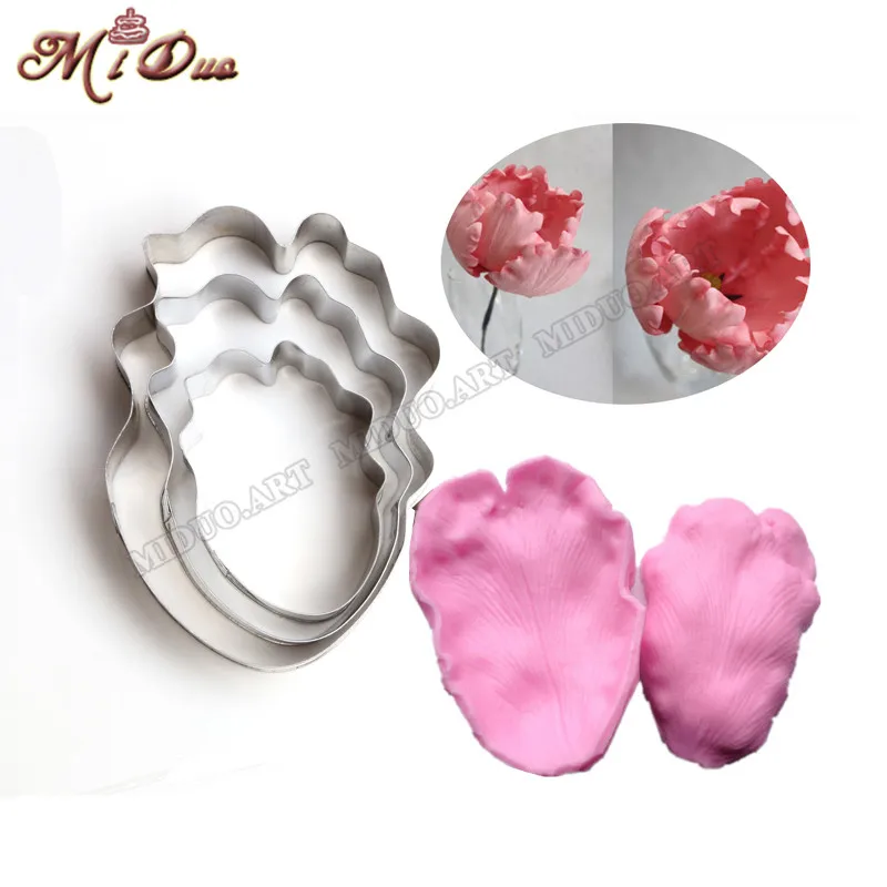 New Arrival Iris Double Side Veiners and Cutters Mould Parrot Tulips