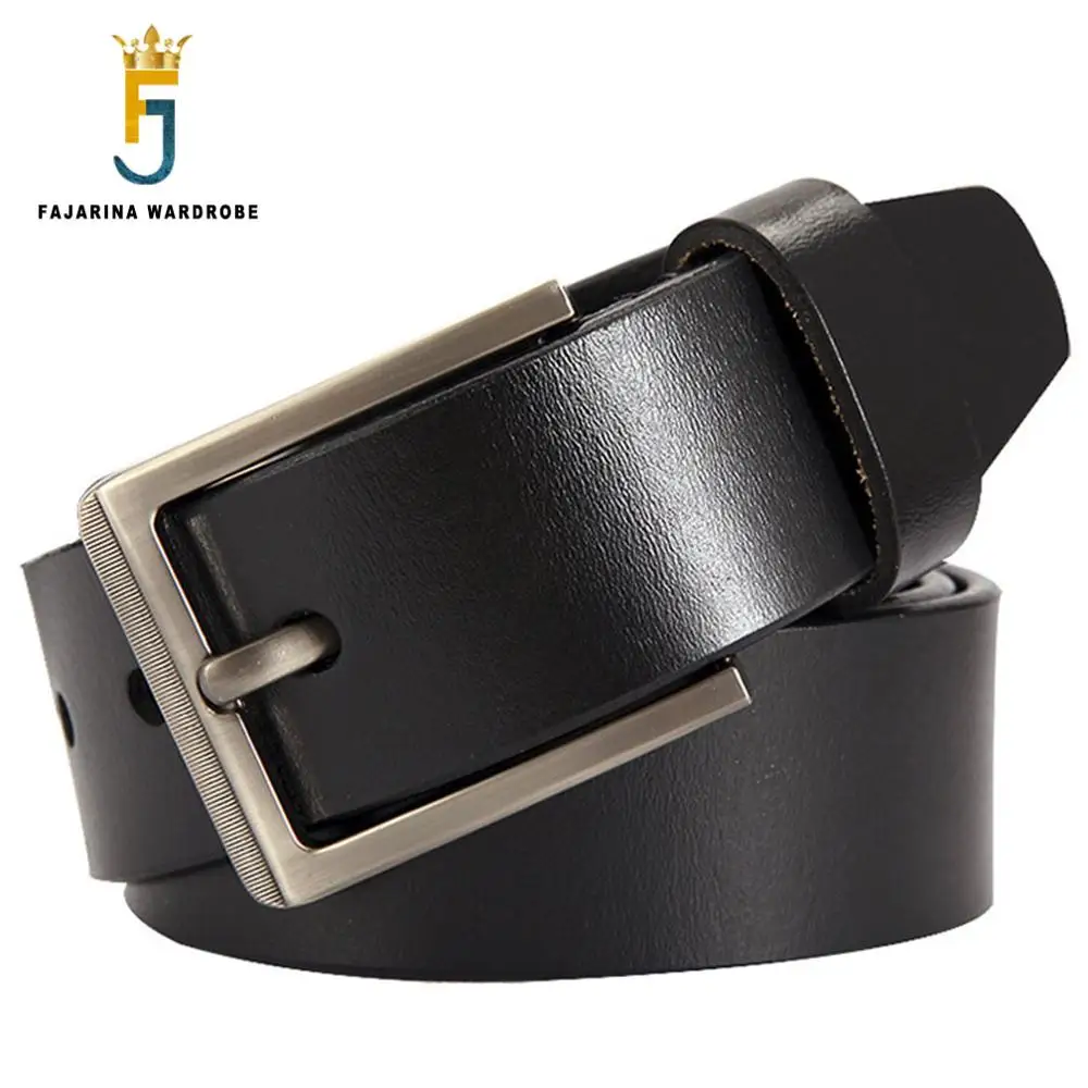 FAJARINA Brand Name Mens Fashion Quality Genuine Leather Belt Male