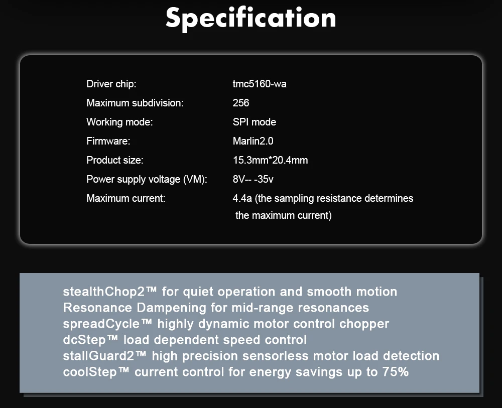 BIGTREETECH TMC5160 V1.2 шаговый двигатель драйвер StepStick SPI для 3d принтера платы SKR V1.3 PRO VS TMC2130 SPI TMC2100 Ender 3 MKS