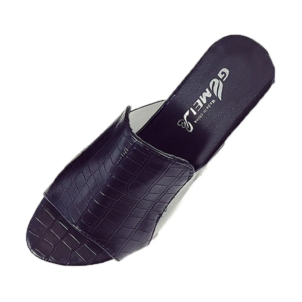 

SAGACE 2018 Hot New Fashion Women Girls Ladies Slip On Sliders Hot Ankle Rhinestone Thick Heels Slipper Party Flip Flop Shoes