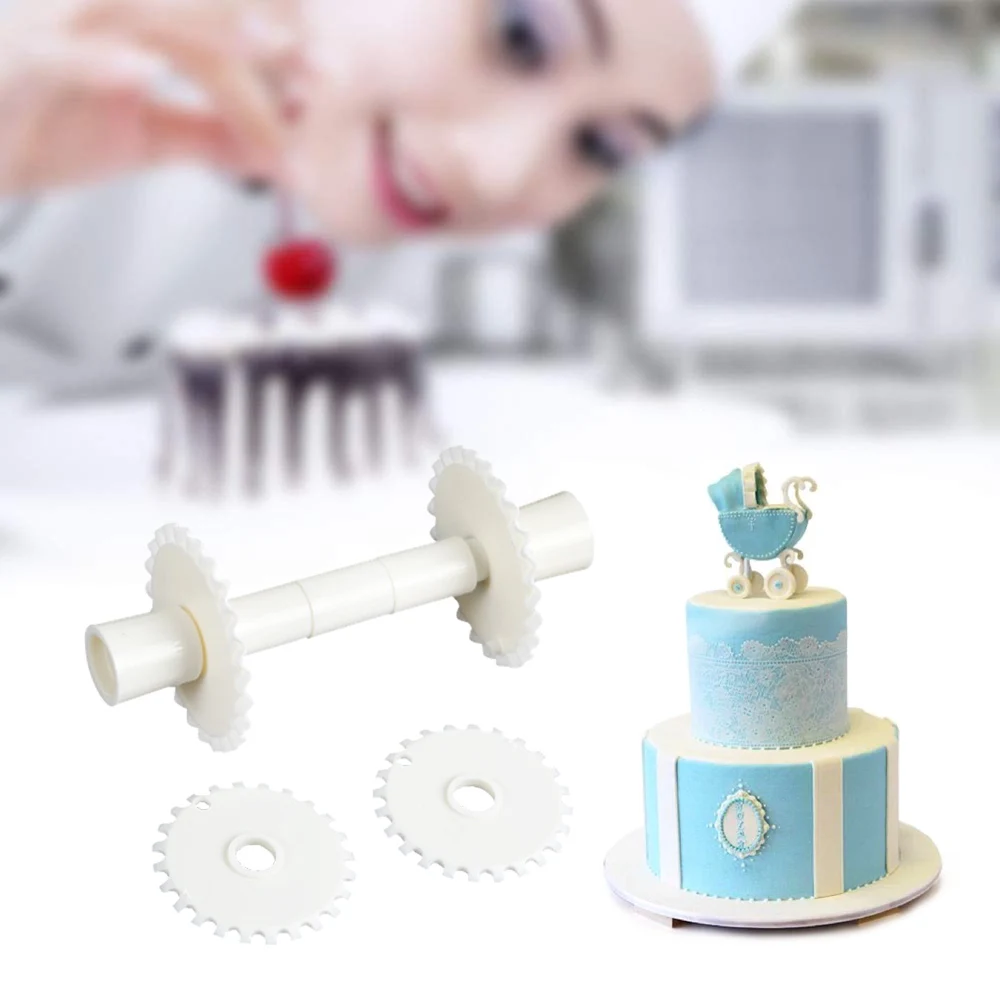 6pcs Cake Decorating Tools Plastic Rolling Wheel Cutter Fondant Icing