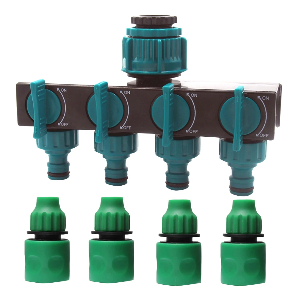 

Stable Accessories Durable Light Weight Home Useful Water Separator Easy Install Gardening Plastic Four Faucet Irrigation
