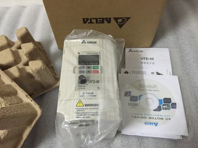 

VFD007M21A DELTA VFD-M VFD Inverter Frequency converter 750w 1HP 1PHASE 220V 400HZ for Small processing machinery