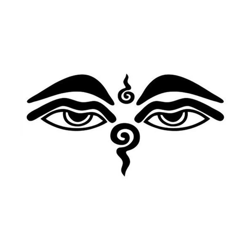 

13.9*7.4CM Mercy Buddha Eyes Bumper Sticker Personalized Vinyl Reflective Decals Black/Silver C7-1129