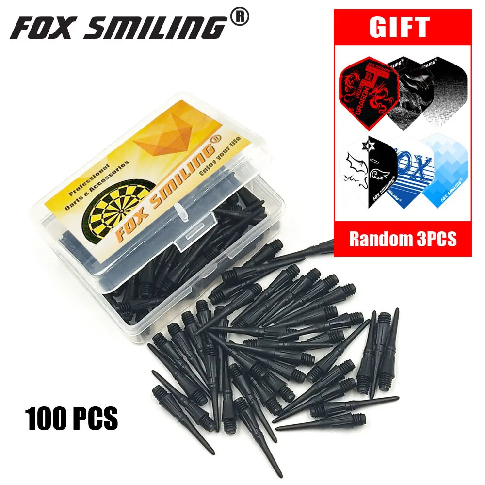 Fox Smiling 100/50 штук/упаковка с фокусным расстоянием 25 мм 2BA профессиональные нейлоновые мягкие дартс и электронные очки Аксессуары для ванной комнаты с 3 шт. Перелёты