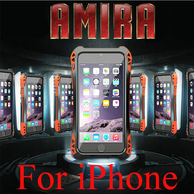 

For iPhone 6s/6s plus R-JUST AMIRA Powerful Life waterproof Love Shockproof/Dirt proof mei Metal cover cases Metal Case R-just