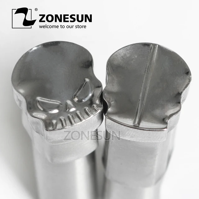 ZONESUN Skull Customized hand tablet mould Press Steel Hole Punch Die Tool Set Milk Logo For TDP0/1.5/3/5 Machine Free shipping