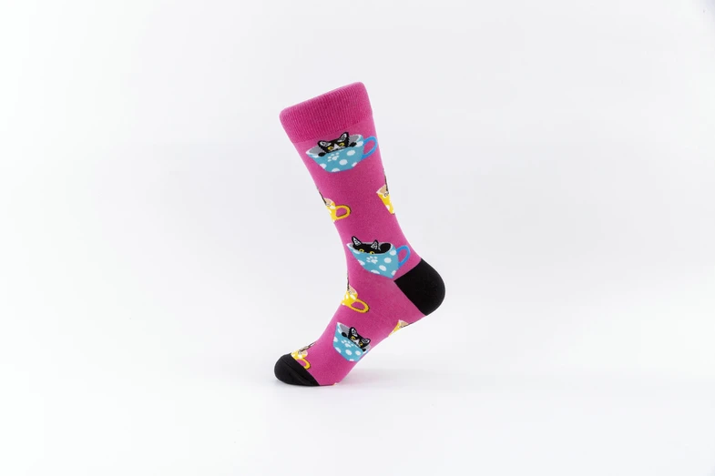 Харадзюку счастливые Мужские Повседневные Гольфы забавные цветные носки для скейтборда с рисунком кота, обезьяны, кукурузы из чесаного хлопка - Цвет: Y0448