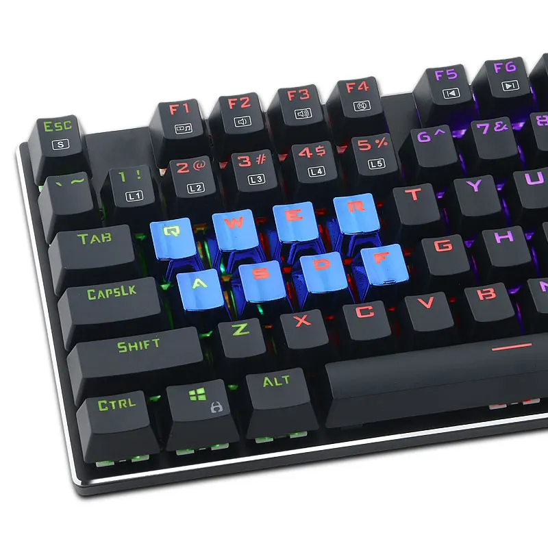 Sapphire Transparent mechanical keyboard key cap electroplated double color key cap game customized 12 key set DIY