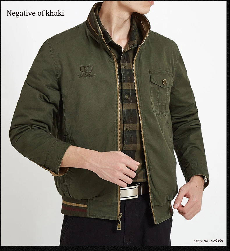 Брендовая куртка мужская куртка Мужская двухсторонняя военная куртка пальто из чистого хлопка мужская куртка осень Jaqueta Masculina плюс размер