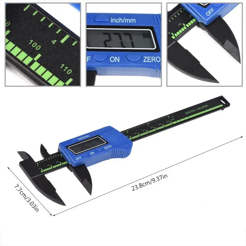 Новое поступление 150 мм 6 дюймов ЖК цифровой Электронный штангенциркуль из углеродного волокна Калибр микрометр измерительный инструмент