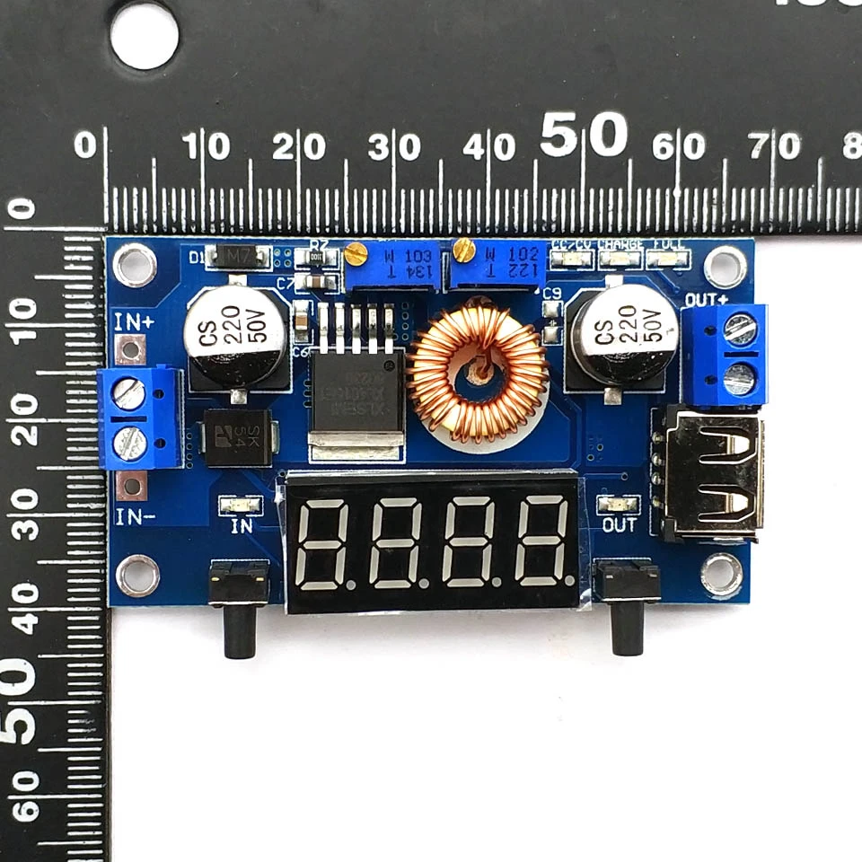 Понижающий литиевый модуль питания зарядного устройства 5A CC/CV W USB вольтметр