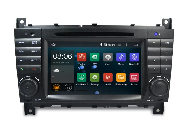 Cheap HIRIOT Car Android 7.1 DVD GPS Player For MERCEDES BENZ W203 W209 C-Class Radio BT Mirror link Wifi/4G DAB+2GRAM 1024*600 16GMAP 2