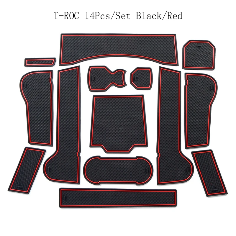 Car Door groove mat For Volkswagen VW T ROC Accessories,3D Rubber Car