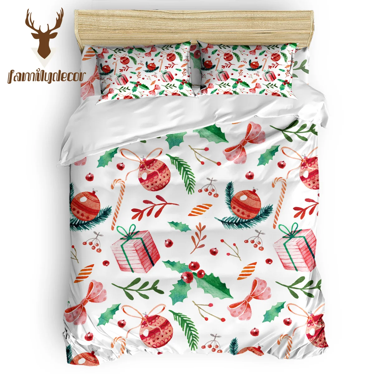 

Family Decor Christams Present 4 Pcs Comforter Cover Set Quilt Cover Bedding Quilt Bedding Set Forefather's Day Father's Day