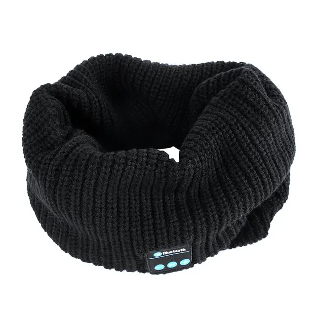 Women Wireless Bluetooth Mic Music Headset Scarf Winter Warm Knitting ...