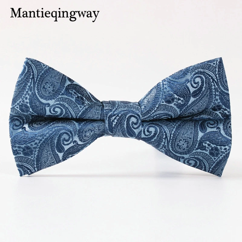Mantieqingway классический плед галстук тощий Боути полиэстер Пейсли галстук-бабочку для Свадебная вечеринка модные Повседневное Gravatas мужские с