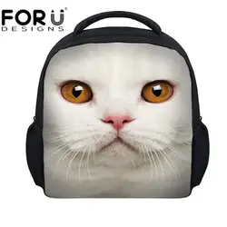 Forudesigns/Новое поступление животных кошка голова Симпатичные печати рюкзак для мальчиков и девочек, мультфильм рюкзаки для детей, сумки для