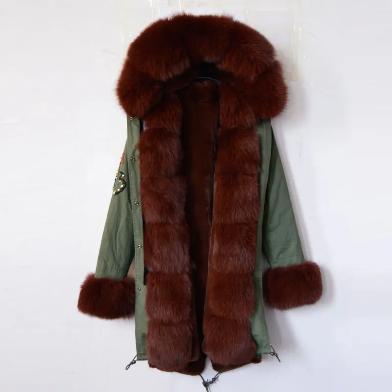 Fashion Britain beading long Unisex jacket with Coffee color faux fur lining fox fur collar Cuff Winter Luxury Coat Fashion Britain beading long Unisex jacket with Coffee color faux fur lining fox fur collar Cuff Winter Luxury Coat