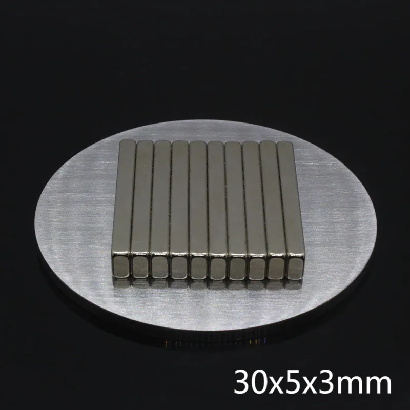 10pcs N35 Bulk Super Strong Strip Block Bar Long Magnets Rare Earth permanent 30 mm x 5 mm x 3 mm ndfeb Neodymium neodimio imane