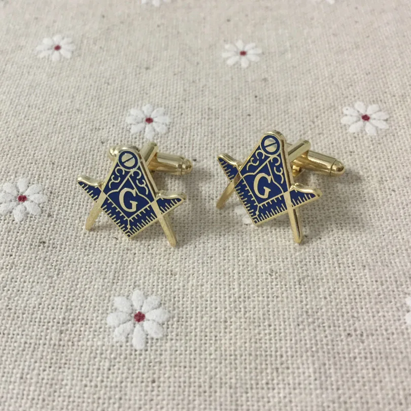 

free masons cuff link the sleeve button for the lodge masonry Square and Compass enamel metal craft masonic cufflinks