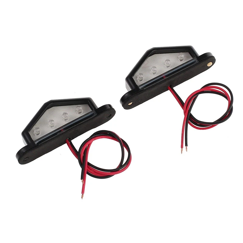 1 Pair 4 SMD LED Triangle Rear License Number Plate Light Lamp Truck Caravan Trailer 12V Car