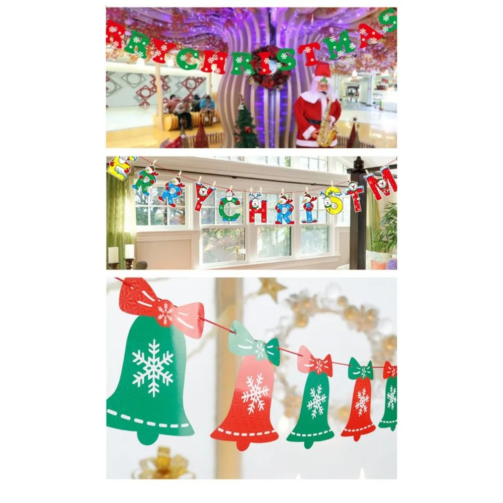 Рождественские украшения поставки мультфильм флаг овсянка Праздничная сцена макет Рождественская бумага висячий флаг дропшиппинг