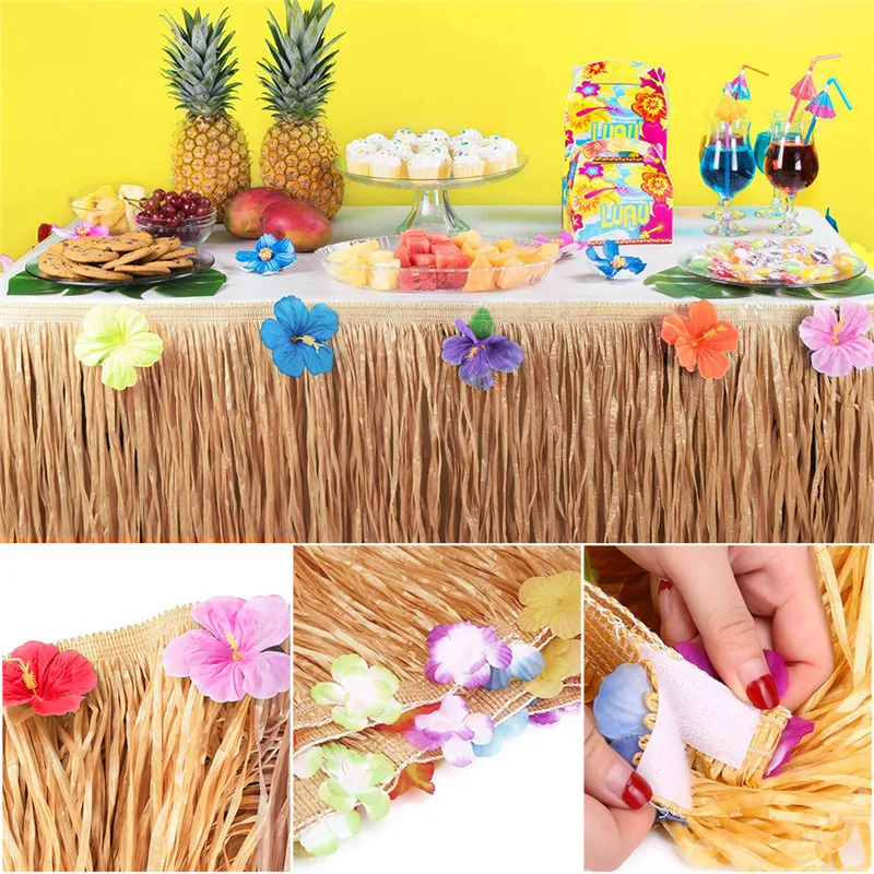 Us 1039 20 Offhome Hawaii Table Skirt Diy Yellow Green High End Hawaiian Picnic Decorative Table Skirt Party Decor Wedding Party Decoration In