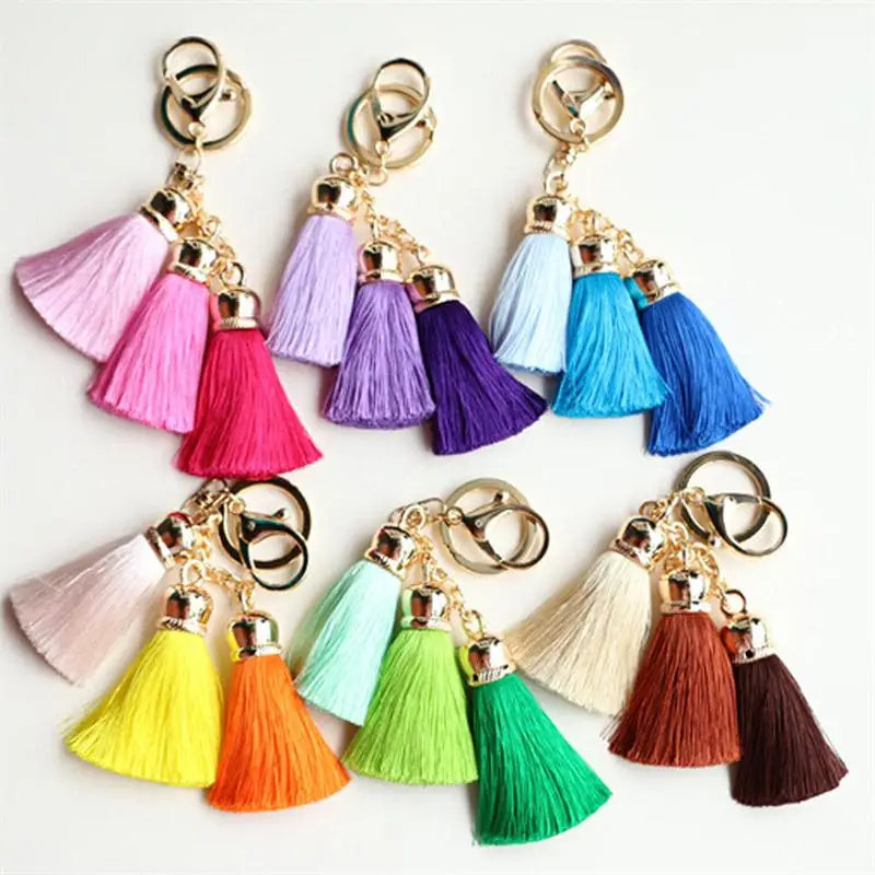 Хит продаж цветной брелок мешок AccessoriesIce шелковая кисточка для ключей Pompom сумочка