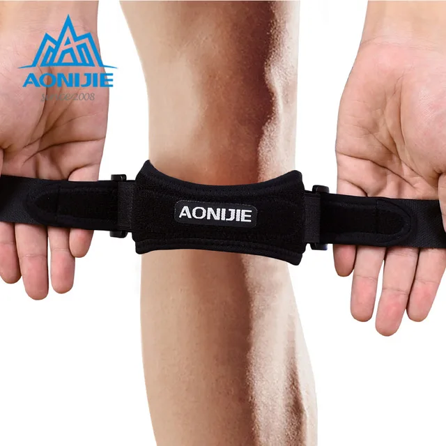 AONIJIE قابل للتعديل الرضفة الركبة حزام هدفين دعم سادة الألم الإغاثة الفرقة للمشي كرة القدم كرة السلة الكرة الطائرة يتقرفص E4067