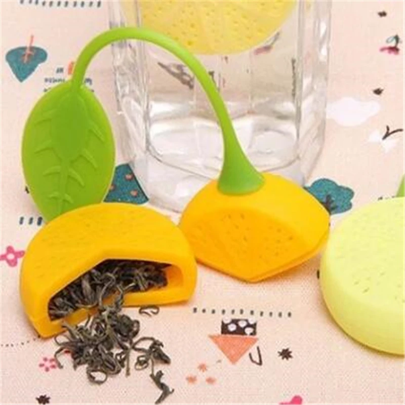 

Reusable Tea Strainer Silicone Cute Lemon Design Loose Tea Leaf Strainer Bag Herbal Spice Infuser Filter Tools Teaware