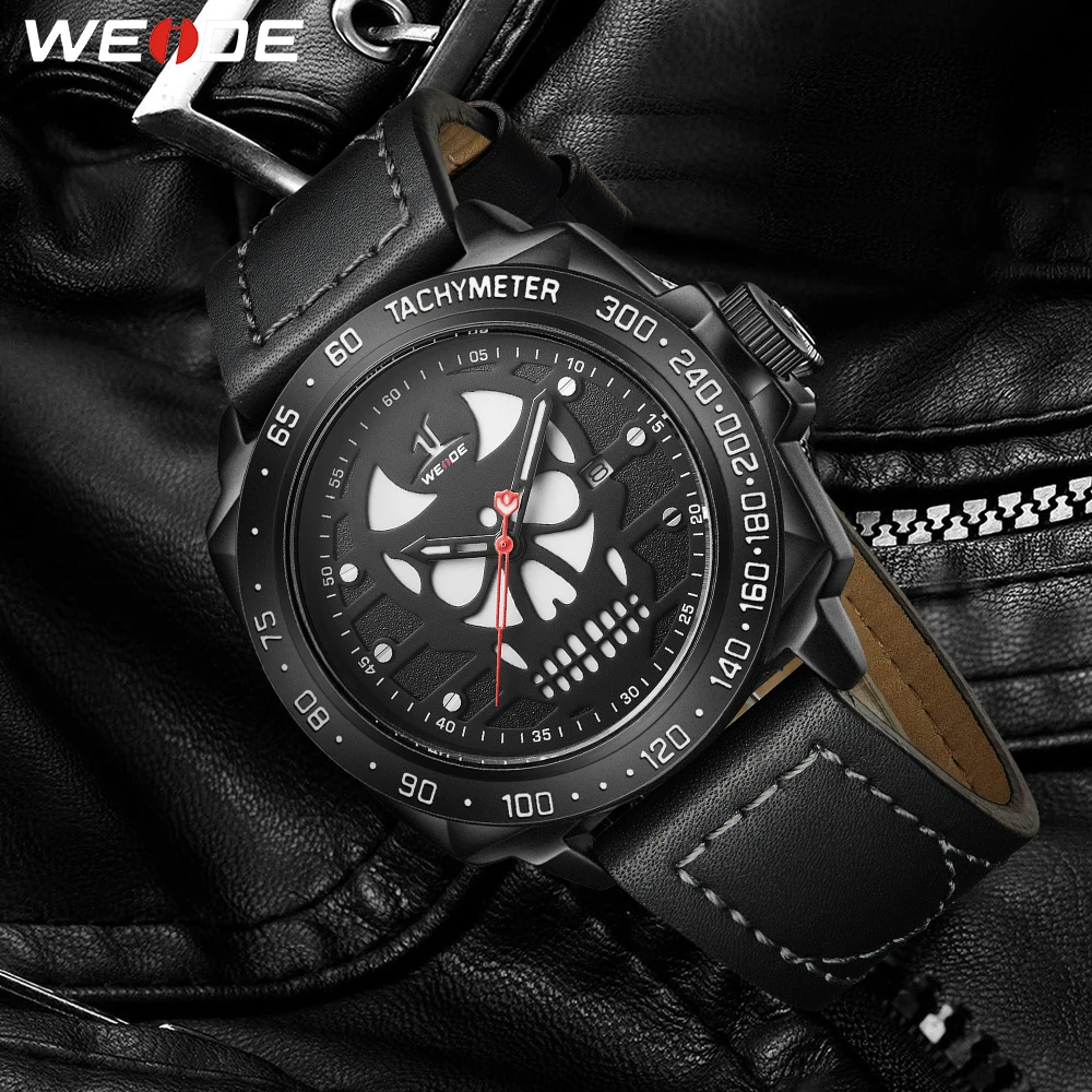 

WEIDE Men's Sports Military Analog Date Leather Strap Band Bracelet Quartz Movement Wristwatch Relogio Masculino Bayan Kol Saati
