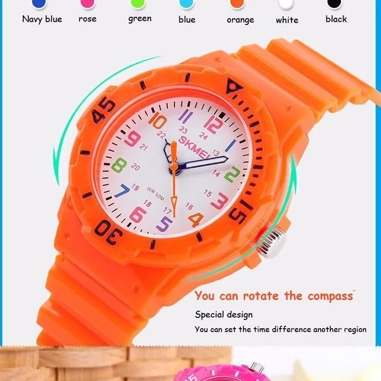 SKMEI модный топ новые детские часы 50 м водостойкие кварцевые наручные часы желе детские часы Мальчики часы девочки студенты часы 1043