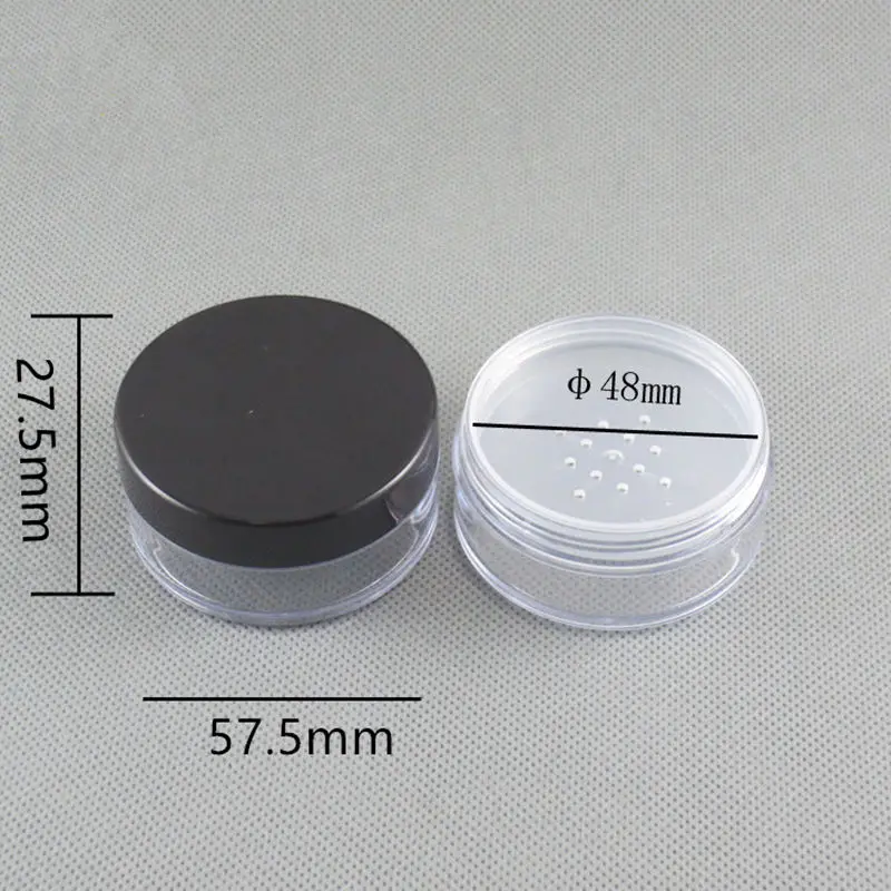 30ml Cream Jar Empty Loose Powder Jar With Sifter Mesh Black Cap Powder ...