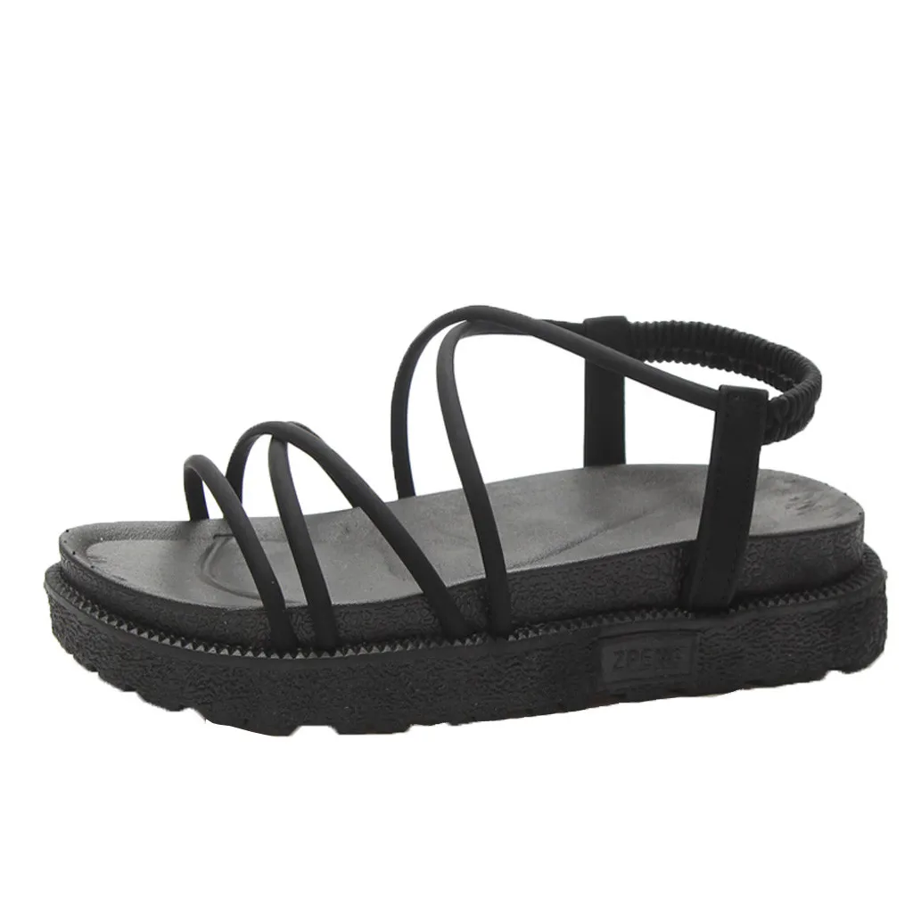 

SAGACE Women Summer Toe Post Elastic Band Beach Open-Toe Sandals Roman Style Casual Round Toe Outdoor Leisure Casual Shoes