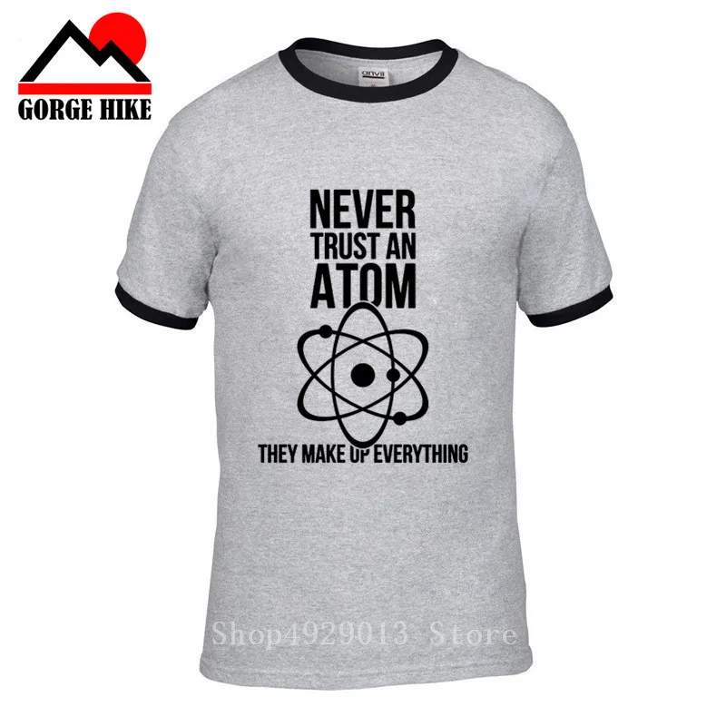 Модная мужская футболка с принтом Never Trust an Atom Bomb Повседневная коротким рукавом и