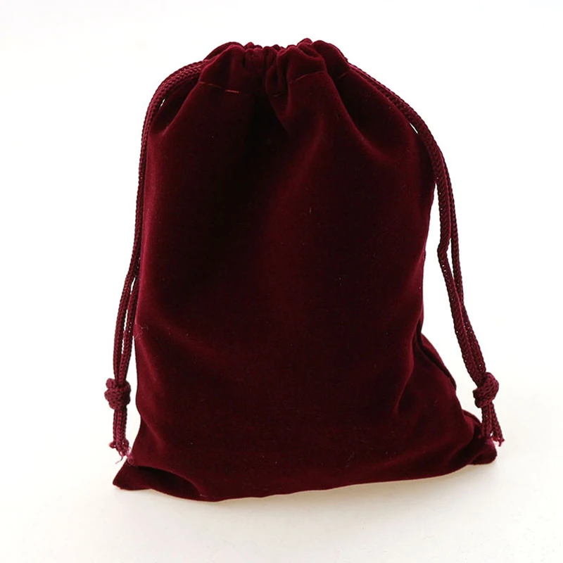 10*12 см 30 шт. красное вино ювелирные изделия бархатной сумки для упаковки подарков ручной DIY женщины Jewellery сумки фланель drawstring сумка