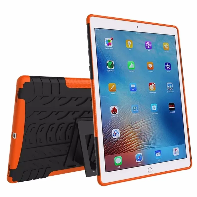 Чехол для Apple IPad Pro 9,7 A1673 A1674 A1675 Подставка для планшета бронированный Чехол ударопрочный сверхмощный детский безопасный Чехол+ подарок - Цвет: Оранжевый
