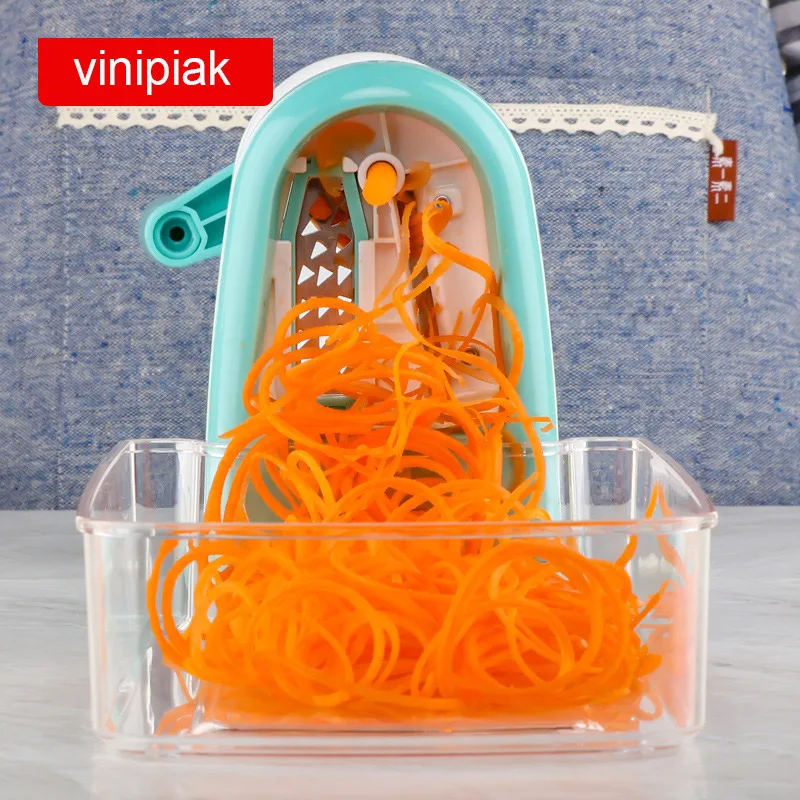 4 قطع شفرات الخضار Spiralizer دليل لولبية القطاعة الفولاذ المقاوم للصدأ بليد التقطيع متعددة الوظائف Kithchen اكسسوارات