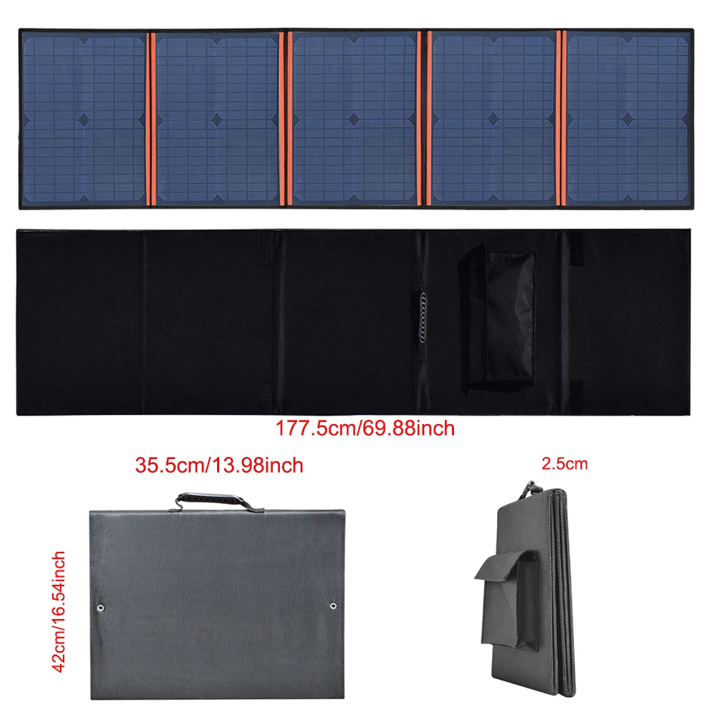 Комплекты складных солнечных батарей 100w 18v гибкие портативные портативные наружные USB зарядные устройства для домашней 12V батареи Автомобильная дорожная лодка Туристическая сумка для кемпинга повербанк солнечный