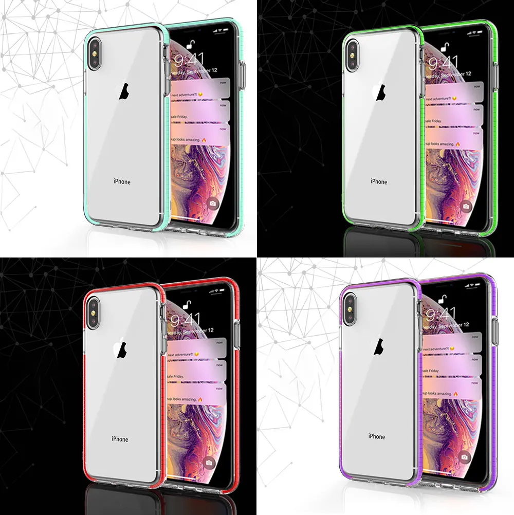 PORTEFEUILLE for iphone 6 6s 6plus case silicone transparent for iphone XS X XR XSMAX 8 7 Plus cases shockproof soft shell cover (5)