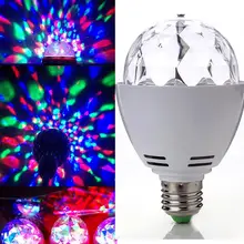RGB Хрустальный шар E27 LED Вращающаяся сцена Освещение диско DJ Club Party бренд