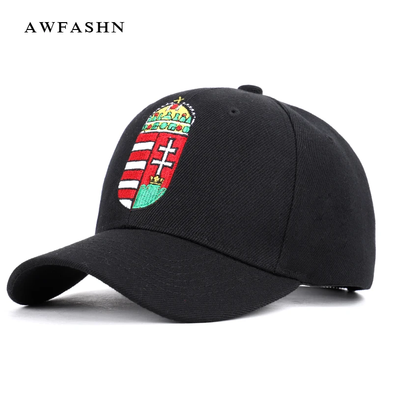 

2019 New High Quality Hungarian Flag Embroidery Baseball Cap Casual Hat Spring Man Woman Adjustable Cotton Sport Solid Badge