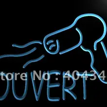 LK183-OUVERT фен Парикмахерская светодиодный неоновый светильник Знак Домашний Декор ремесла